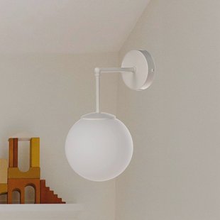 HELAM Moon wandlamp, 35 cm, zandkleurig, glas, stekker, E27