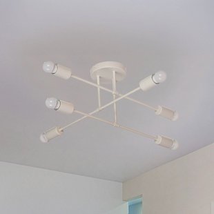 HELAM Cambridge plafondlamp, 6-lamps, zandkleurig, metaal