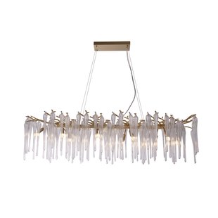 Searchlight Heritage - hanglamp - 117 x 43 x 150 cm - goud en transparant