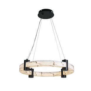 Searchlight Moonbeam - hanglamp - Ø 60,5 x 153 cm - 29W dimbare LED incl - zwart