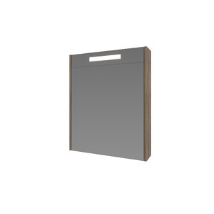 Spiegelkast Proline Premium Met Houten Deur Geïntrigeerd LED Verlichting 60x14x60 cm Scotch Oak