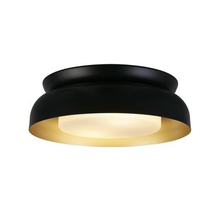 Searchlight Kendal - plafondverlichting - Ø 37 x 12 cm - zwart en goud