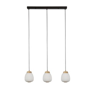 Searchlight Ella - hanglamp - 79 x 120 cm - zwart, opaal en bruin