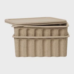 Ferm Living Paper Pulp Opbergdoos L - Set van 2 - Bruin