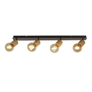 Searchlight Spinny - opbouwspot 4L - 91,5 x 10 x 15 cm - mat zwart