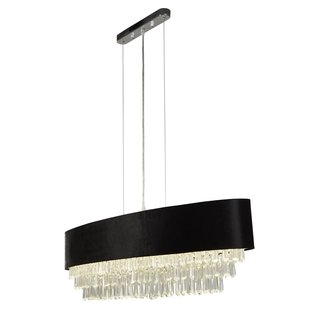 Searchlight Glamour - hanglamp - 100 x 26 x 150 cm - zwart en transparant
