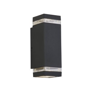 Searchlight Austin - buiten wandlamp - 8 x 24 cm - IP44 - grijs