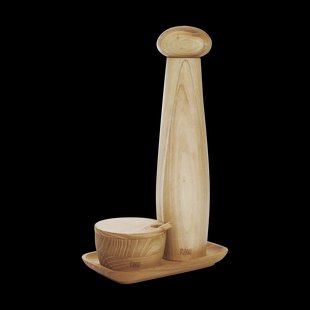 Aida Raw keramische pepermolen zoutkom & schaal 3-delig Teak