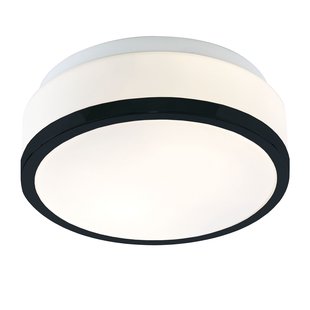 Searchlight Cheese - plafondverlichting - Ø 29 x 10 cm - IP44 - zwart en wit