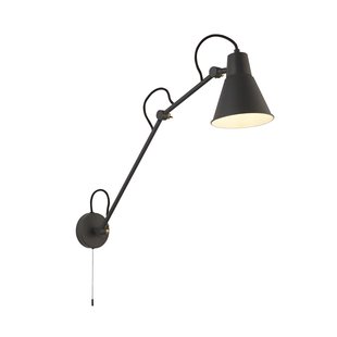 Searchlight Swing - wandverlichting met trekschakelaar - 14 x 77 cm - grijs