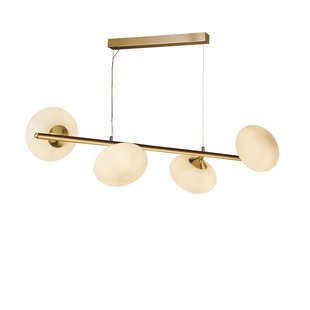 Searchlight Pebble - hanglamp - 76 x 120 cm - goud en opaal