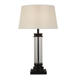 Searchlight Pedestal - tafellamp - Ø 37 x 63 cm - zwart en crème