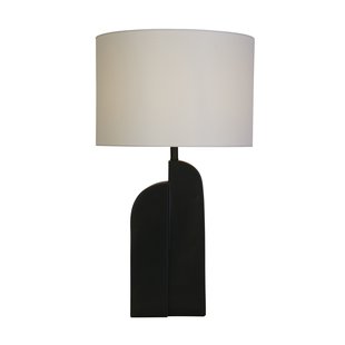 Searchlight Perth - tafellamp - Ø 38 x 65 cm - mat zwart en wit