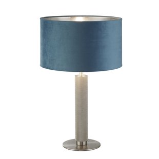 Searchlight London - tafellamp - Ø 38 x 63 cm - zilver en blauwgroen