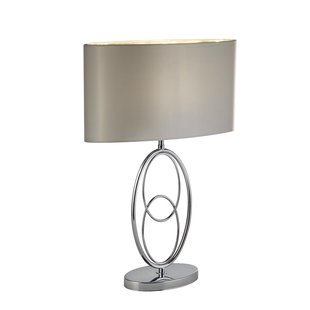 Searchlight Loopy - tafellamp - 35 x 53 cm - chroom en zilver