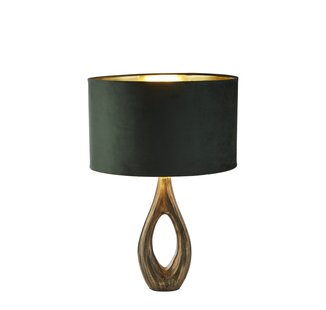 Searchlight Bucklow - tafellamp - Ø 40 x 46 cm - groen, antiek messing en goud