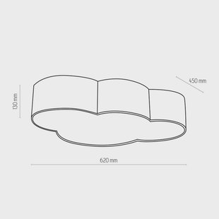 TK Lighting Plafondlamp Cloud, roze, 63 cm lang, textiel, wolk, E27