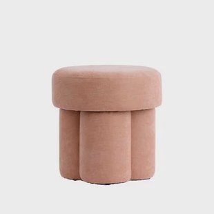 Light & Living Light&living Poef Ø42x43 cm CURTEA licht oranje