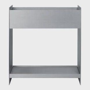 Ferm Living Lager Plant Box met Plank - Aluminium