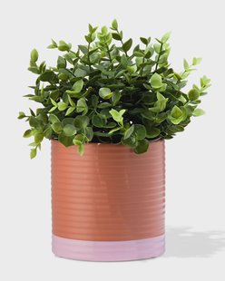 HEMA Bloempot Ø12x14cm keramiek ribbel terra (terra)