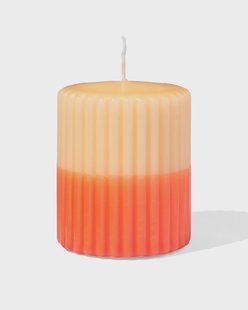 HEMA Stompkaars Ø7x8cm ribbel lichtroze-felroze (oranje)