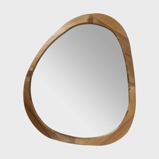 Spiegel organic driehoek - acaciahout - 78x67 cm