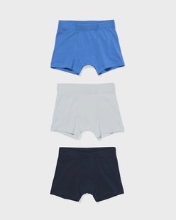 HEMA Kinderboxers katoen - 3 stuks blauw (blauw)