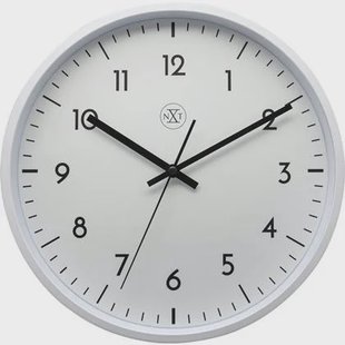 NeXtime - nXt - Wandklok - 30cm - Plastic - Wit - &apos;Easy Big&apos;