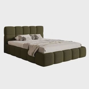 NADUVI Collection Chloe Bedframe 140 x 200 cm - met Opbergvak - Bouclé - Olijfgroen NADUVI Collection Chloe Bedframe 140 x 200 cm - met Opbergvak - Bouclé - Olijfgroen