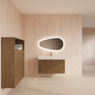 Badmeubelset Gliss Design Hybris Castle Brown Met Wastafel 90 cm