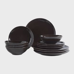 Broste Copenhagen Nordic Serviesset 12-delig - Coal