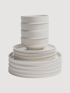 Porseleinen serviesset Dune met reactief glazuur, 4 personen (12-delig)