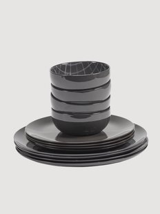 Porseleinen serviesset Zuma met reactief glazuur, 4 personen (12-delig)