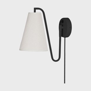 Globen Lighting Lou wandlamp Bouclé wit-zwart Globen Lighting Lou wandlamp Bouclé wit-zwart