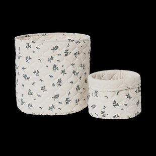 Garbo&Friends Blueberry Satin gewatteerde mand 2-delig 20xØ20 cm + 30xØ30 cm