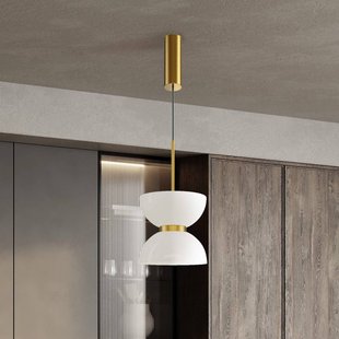Maytoni LED hanglamp Kyoto, goud/wit, Ø 22 cm, glas