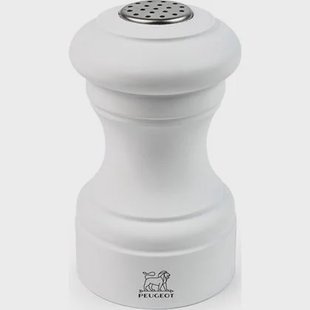 Peugeot Bistro zoutstrooier 9 cm - mat wit - hout
