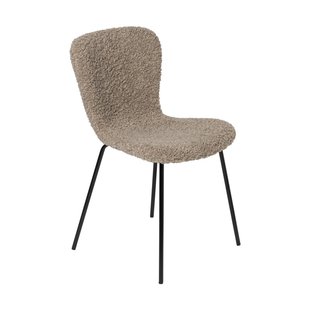 Eetkamerstoel Liz - beige - teddy - 83.5x55x45.4 cm