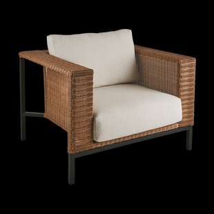 Brafab Shell loungestoel Teddy rice-zwart