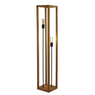 Searchlight Square - staanlamp - 25 x 25 x 140 cm - zwart en bruin