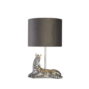 Searchlight Zebra - tafellamp - 20 x 35 cm - zilver en grijs