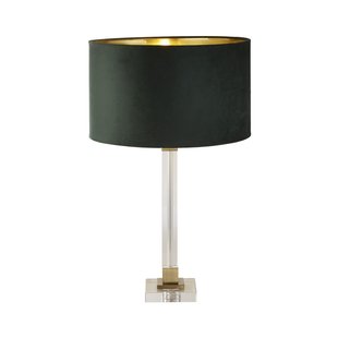 Searchlight Scarborough - tafellamp - Ø 40 x 67 cm - messing, goud en groen
