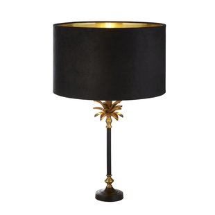 Searchlight Palm - tafellamp - Ø 40 x 65 cm - antiek messing, zwart en goud