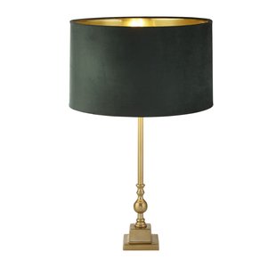 Searchlight Whitby - tafellamp - Ø 40 x 67 cm - antiek messing, goud en groen