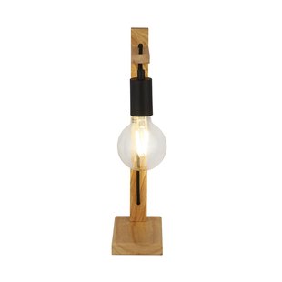 Searchlight Woody - tafellamp - 17 x 42,5 cm - zwart en bruin