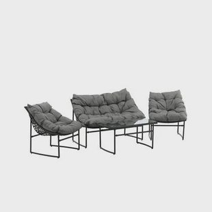 Fjôrd - Tuinset Zwart|Grijs - Staal - Tina