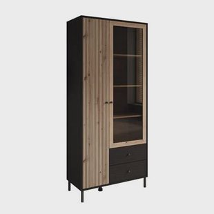 Meubella - Vitrinekast Charles 2 - Eiken - 87 cm