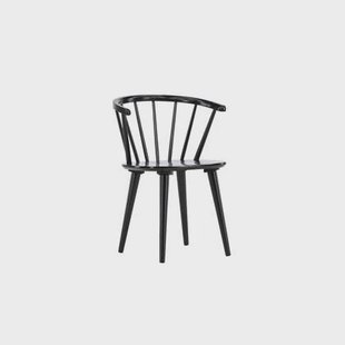 Fjôrd - Eetkamerstoel Zwart - Rubberhout - Bobby - Set van 2