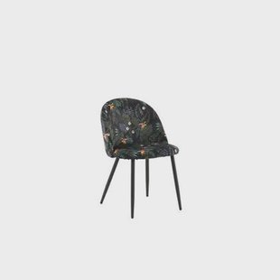 Fjôrd - Eetkamerstoel Flower Stof|Zwart - Set van 2 Fjôrd - Eetkamerstoel Flower Stof|Zwart - Set van 2