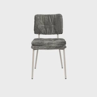 Giga Meubel - Eetkamerstoel Grijs - 52,5x44x80,5cm - Franck - Set van 2